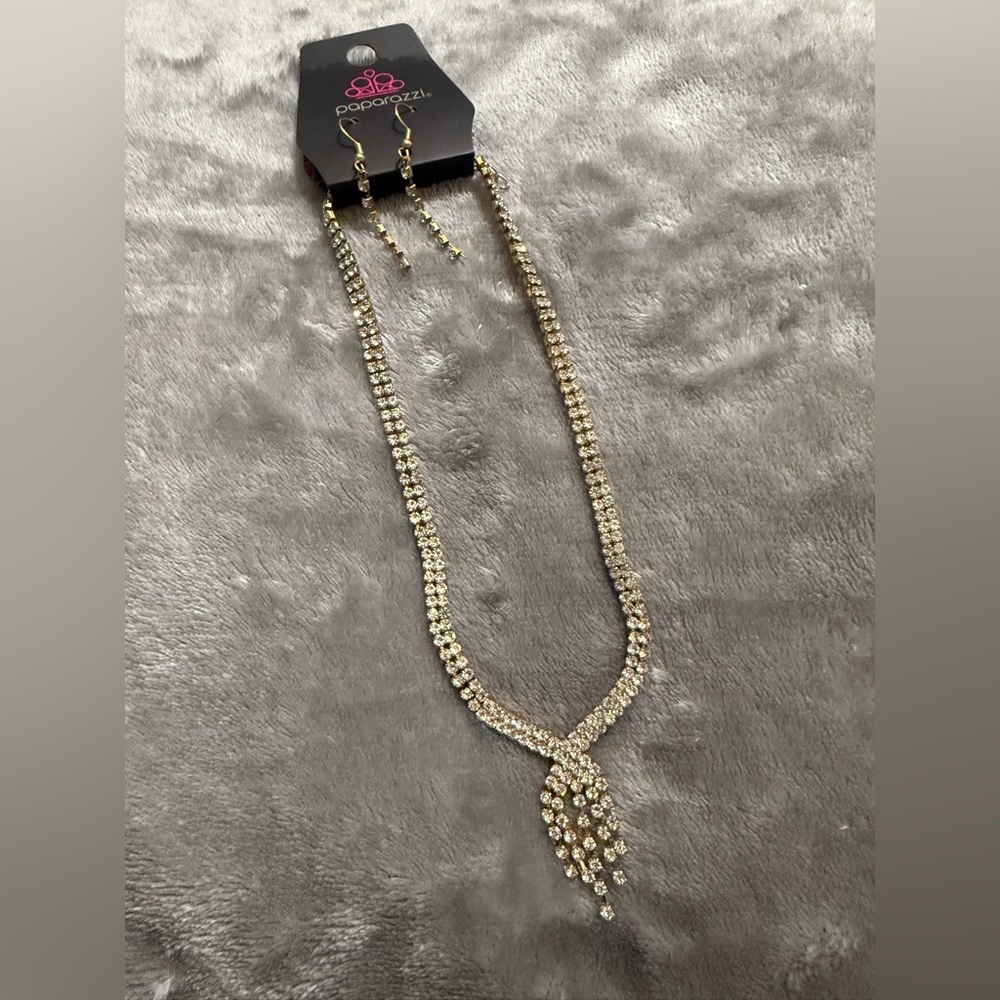 Gold-Toned Necklace & Earring Set